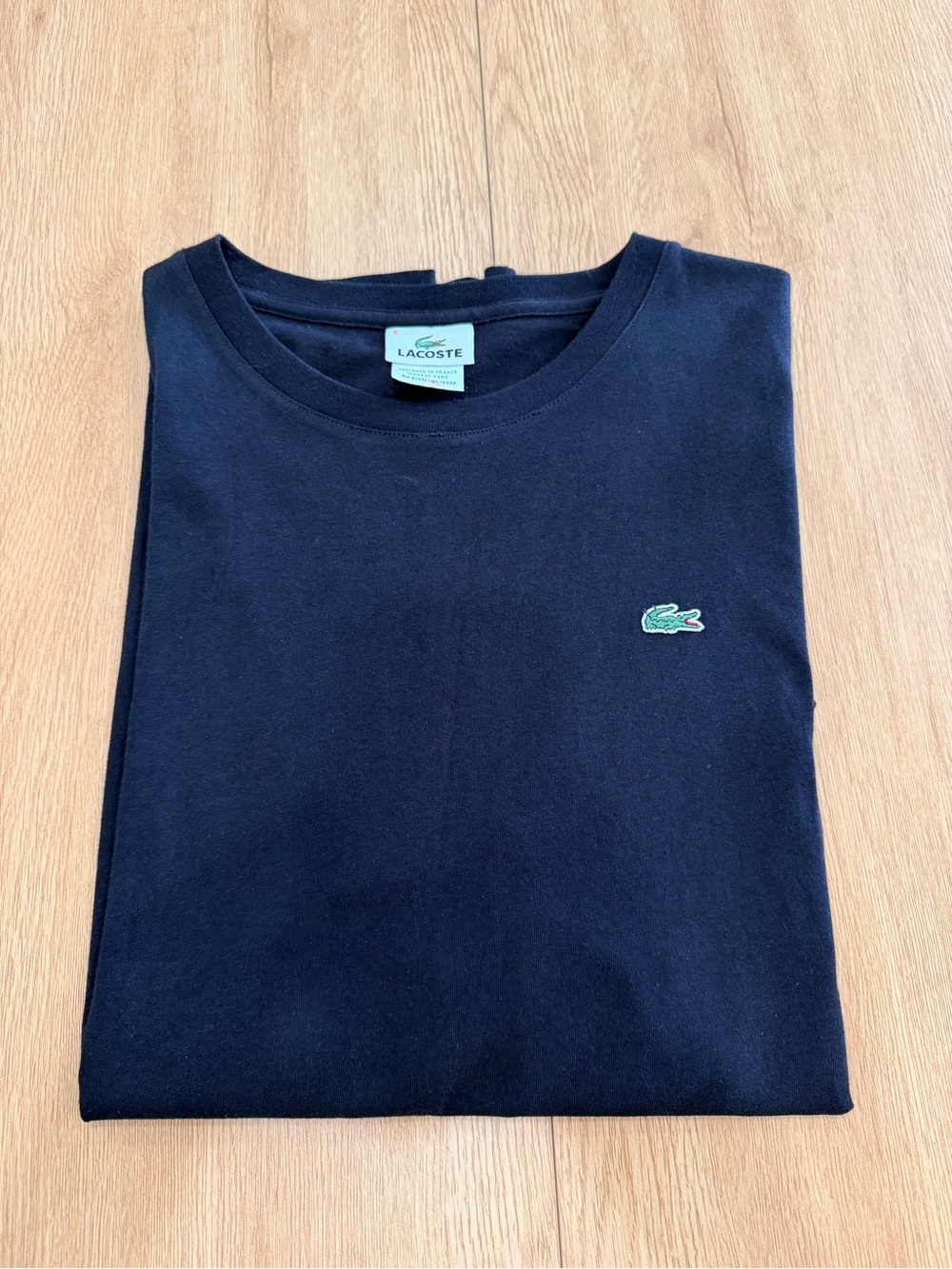Lacoste Black Short Sleeve Crew Neck T-Shirt with Green Croc Logo